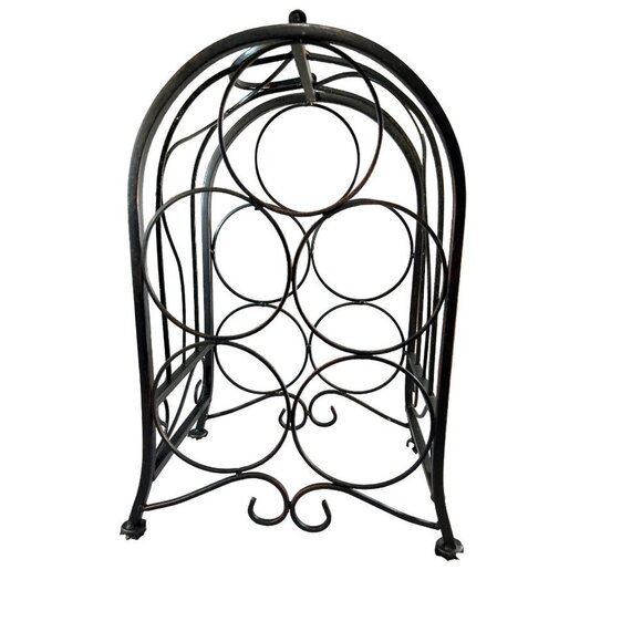 Wine Rack Counter Top 5 Bottle Metal Black 14x9 - Picture 3 of 8